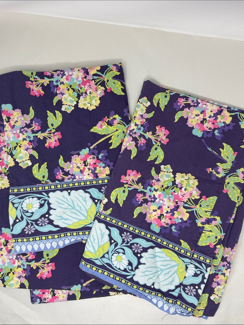 Amy Butler for Welspun Floral Pillowcases Pair 2  Purple Floral Organic Cotton